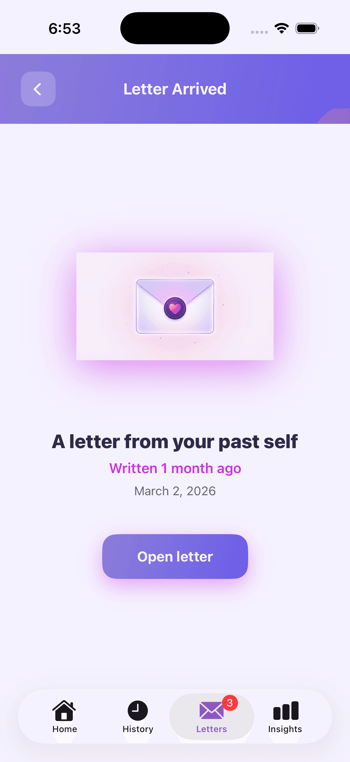 Letter arrived β open when you are ready